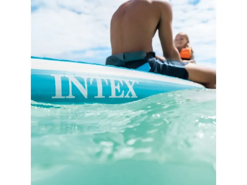 Intex Aqua Quest 320, Stående padelboard (SUP), Flad, Flad, Blå, Lyse Blå, Hvid, EVA (ethylenvinylacetat), Polyvinylchlorid (PVC), Aluminium