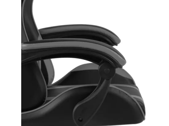 Fauteuil de jeux vidéo avec repose-pied Noir et gris Similicuir