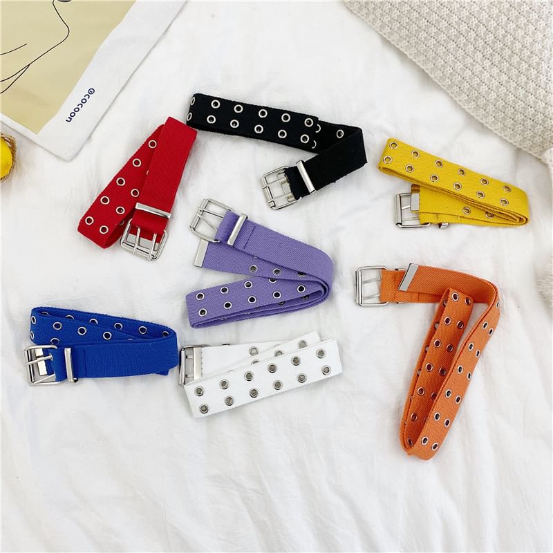 Carmola - Unisex canvas riem met dubbele ogen in 7 kleuren