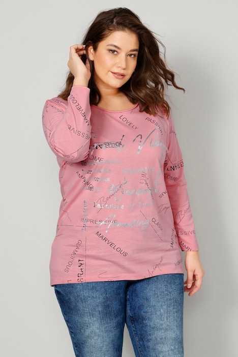 T-Shirt, Writing-Print, Rundhals, Langarm