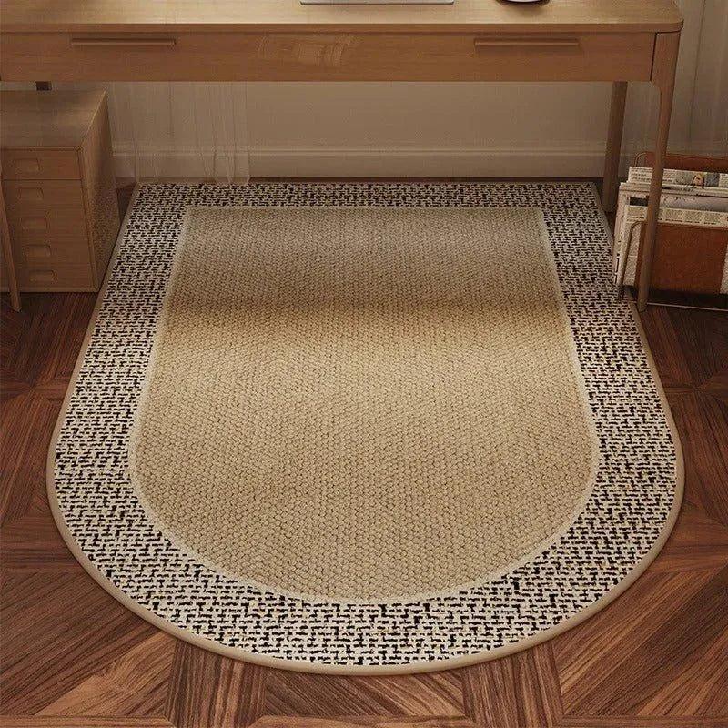 Antique Style Rounded Corner Non-slip Floor Mat |  Modern Bedroom Study Computer Desk Rug Carpet