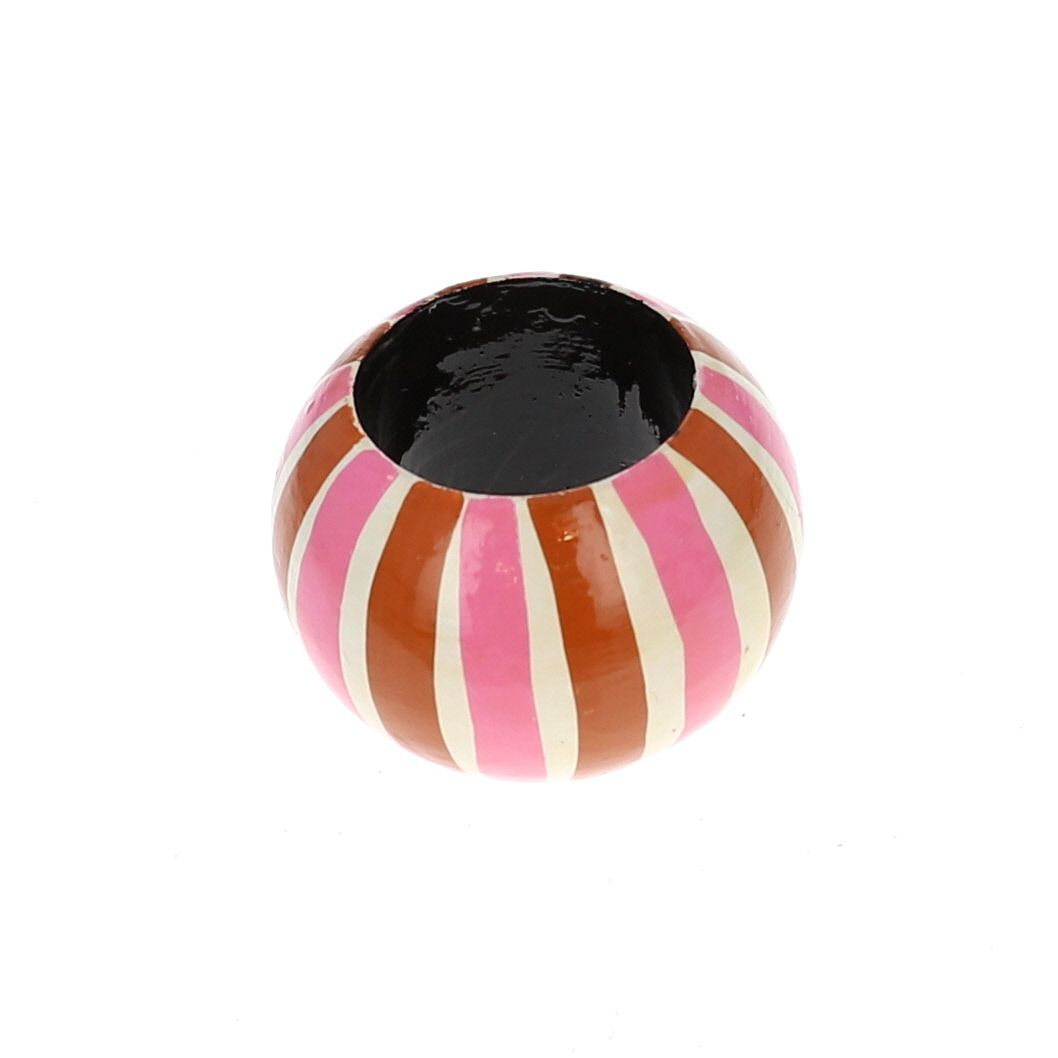 Rond de serviette rayé rose Pondie Chérie