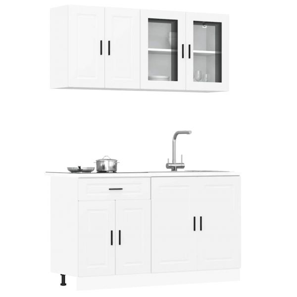 vidaXL 4 Peças Armário de Cozinha Conjunto Kalmar Branco - 1369746746