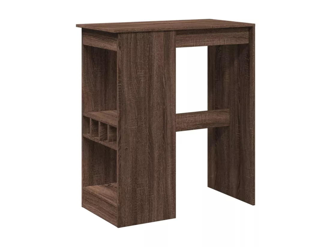 Table de bar avec étagères chêne marron bois d'ingénierie