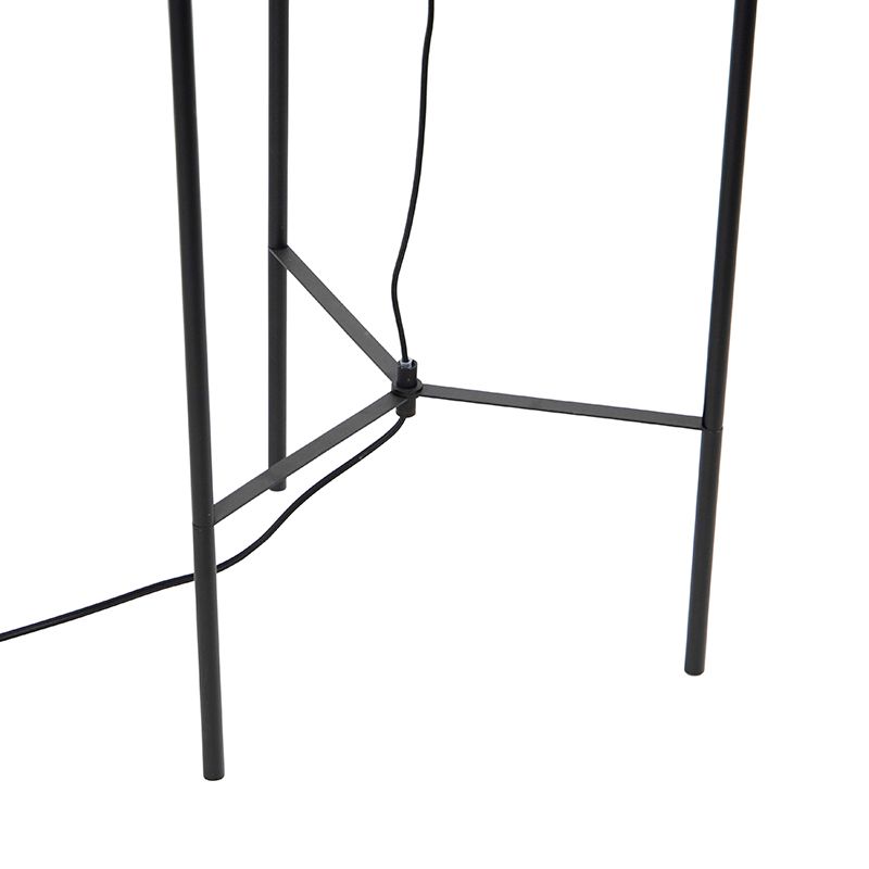 Design vloerlamp zwart met smoke glas - Bliss