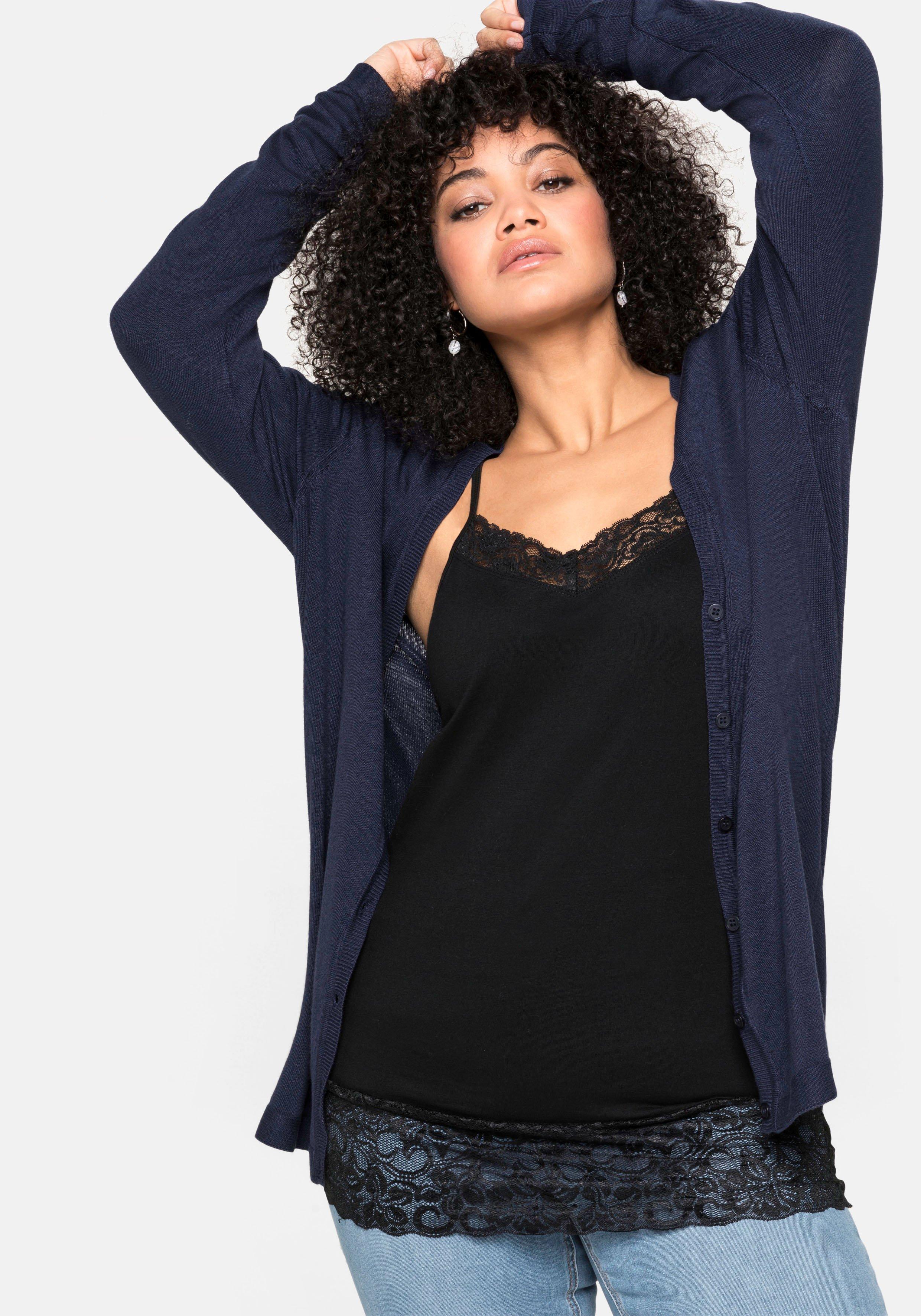 Strickjacke aus Viskose, mit tiefem V-Ausschnitt