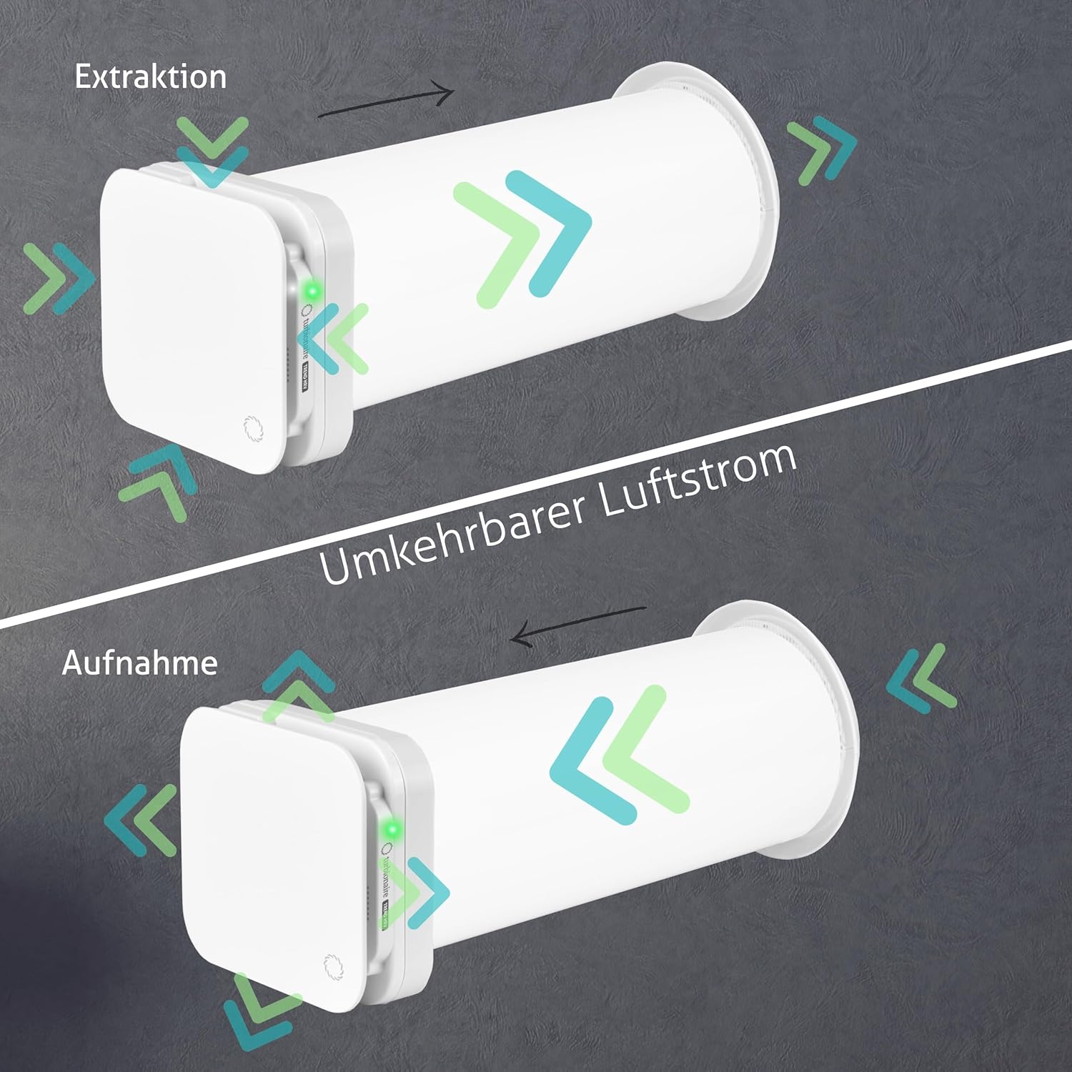 Turbionaire Trend HRV 150 WM Dezentrale Wohnraumlüftung mit Keramik-Wärmerückgewinnung, Feuchtigkeitssensor, Fernbedienung, Timer, Schlafmodus, 8 Lüftungsstufen, 3 Jahre Garantie, 158 mm