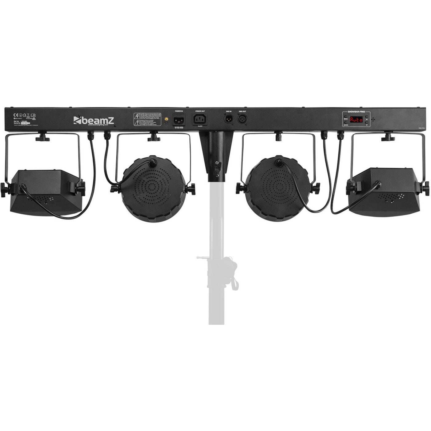 BeamZ Showbar FREE lichteffect 2x par, 2x derby & stroboscoop