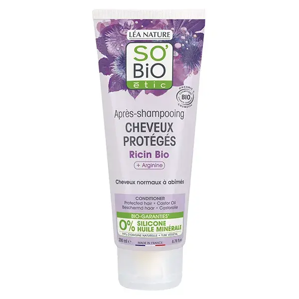 Condicionador capilar So'Bio Étic Protected com óleo de rícino e arginina orgânica 200ml