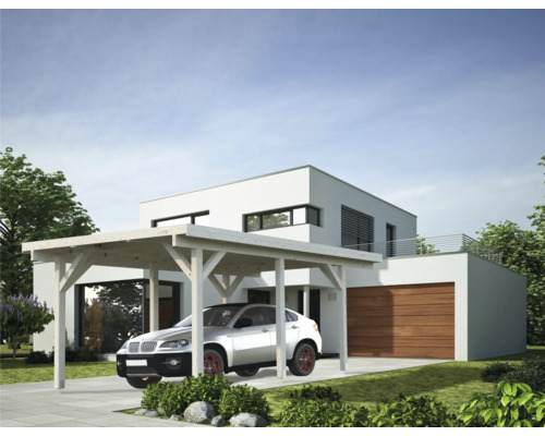Enkele carport Palmako Karl 11,7 m² 360 x 512 cm wit