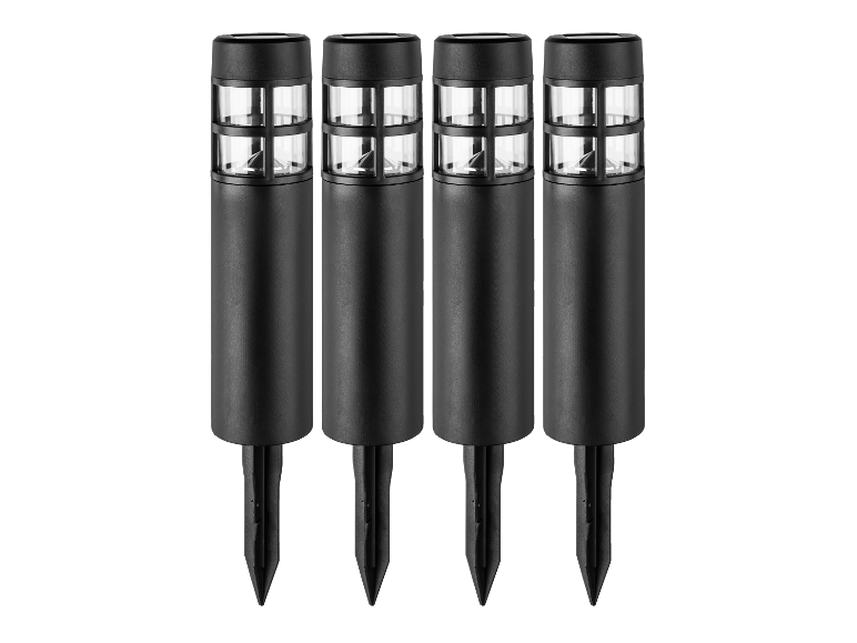 4 solar LED-tuinlampen
