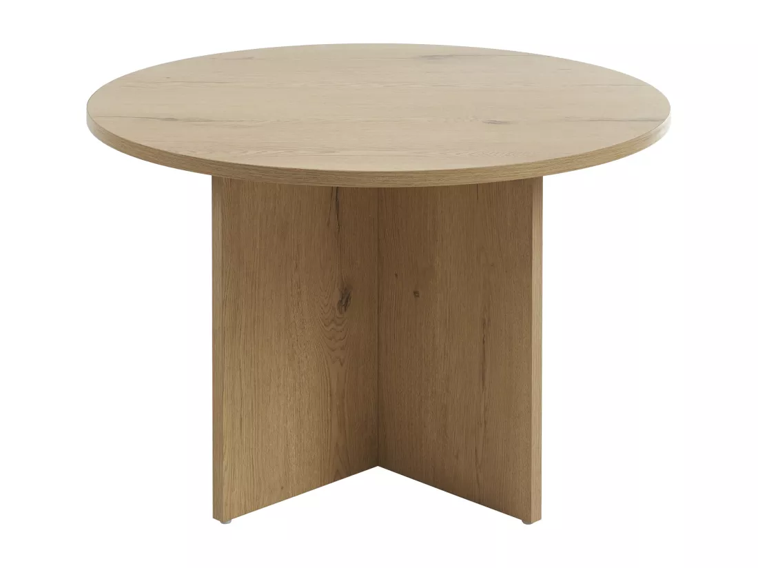 Table basse en MDF + 4 poufs en tissu bouclette - Naturel et noir - AKSAY