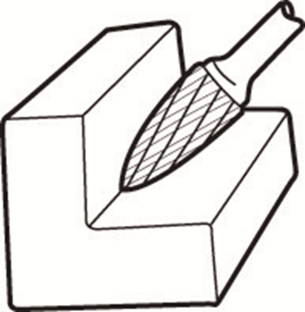 Bahco Stiftfrees 10x20mm HM Middel Boog met punt kop - G1020M06