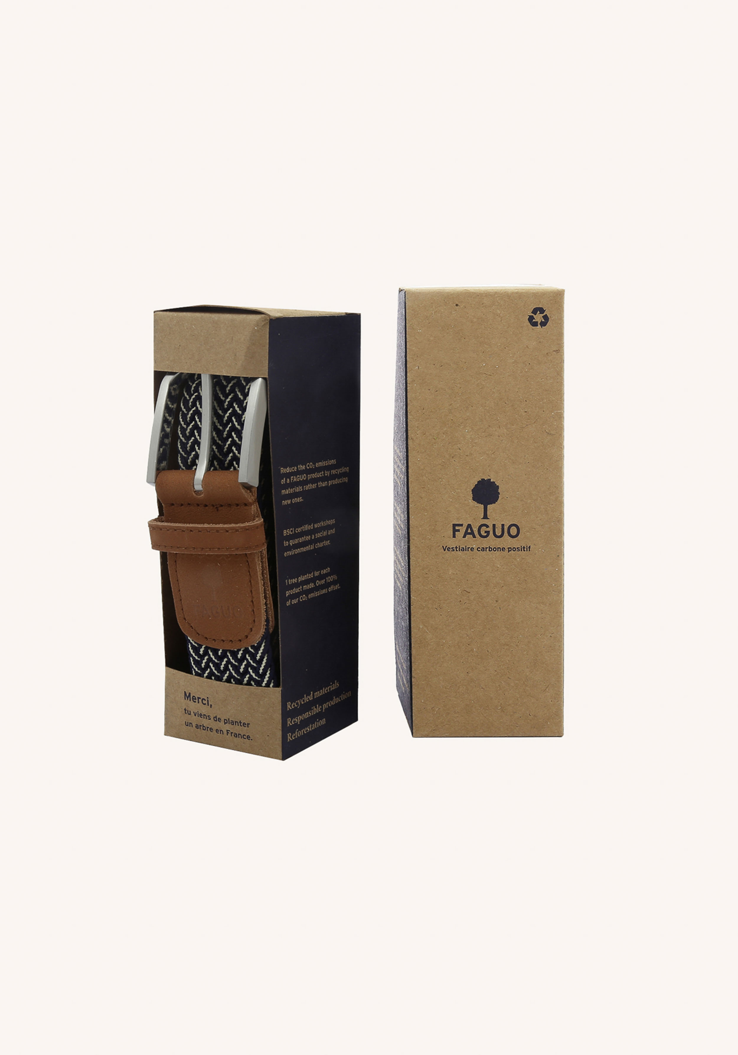 Faguo Gürtel Belt Woven Navy/Ecru