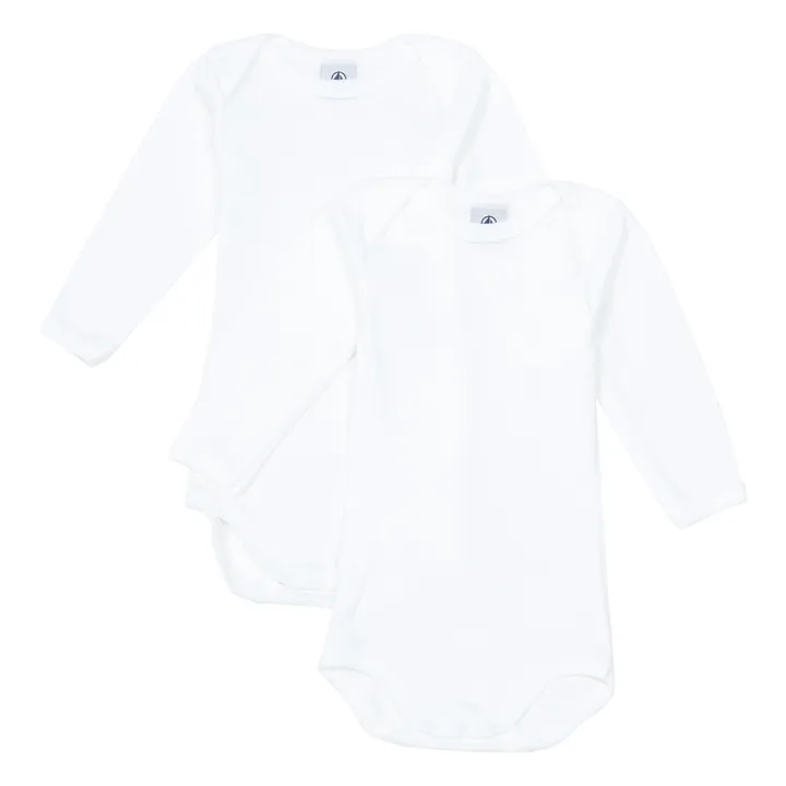Petit Bateau Lot 2 Bodies Coton Bio | Blanc