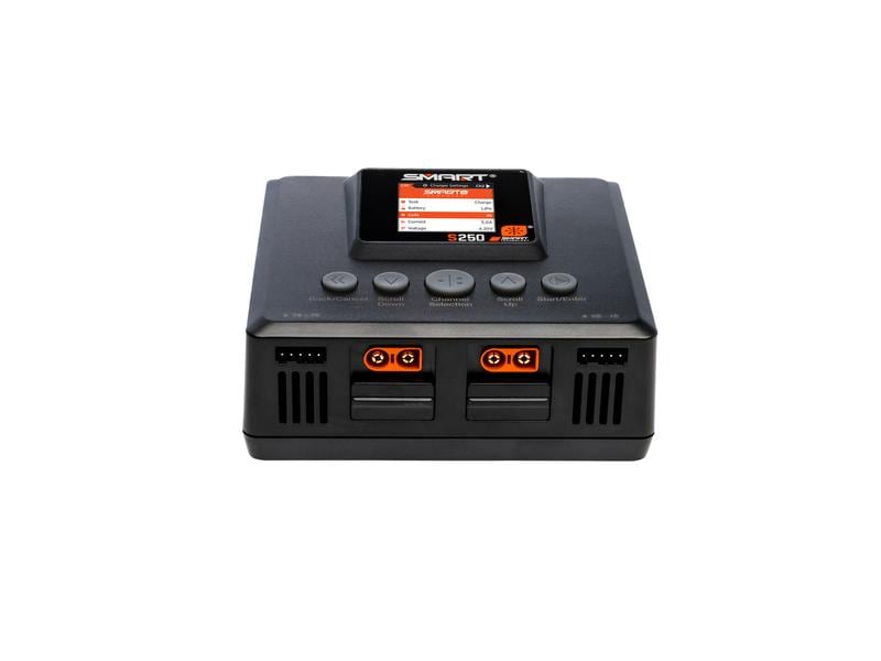 Spektrum Dual-Ladegerät S250 AC 2 x 50W Smart 1-4S Modellbau-Ladegerät mit 2 Ausgängen für 1-4S LiPo Akkus