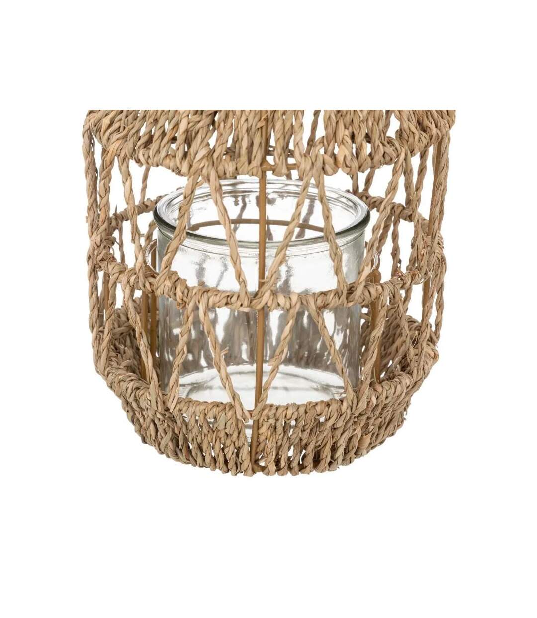 Lanterne Déco en Rotin Muli 18cm Beige