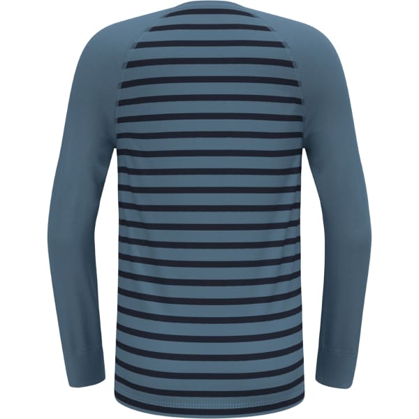 T-shirt thermique ODLO ACTIVE WARM KIDS STRIPES BL TOP CREW NECK L/S PROVINCIAL BLUE - DARK SAPPHIRE