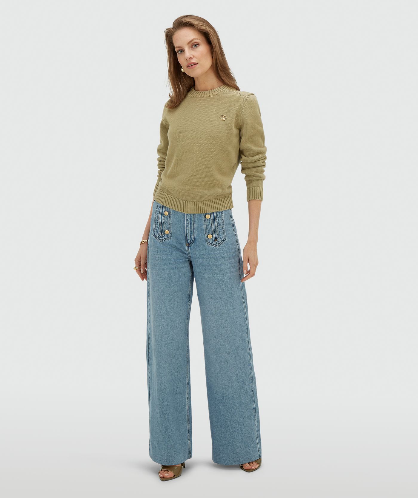 JV-GIO fitted sweater - dark pistachio