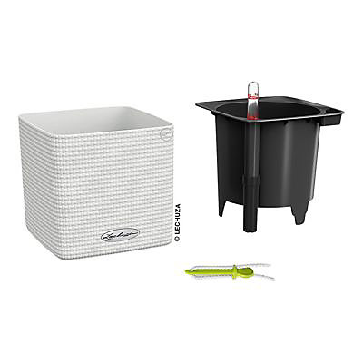 Pot cube Lechuza Color blanc 14 x 14 x h.14 cm