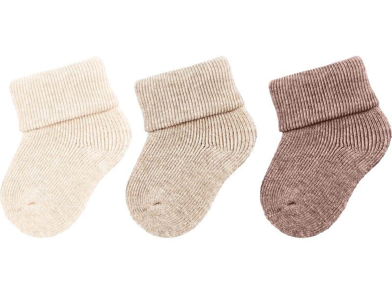Sterntaler Socken 3er Set uni Natur Mélange One Size Weiche Erstlingssocken im 3er-Pack