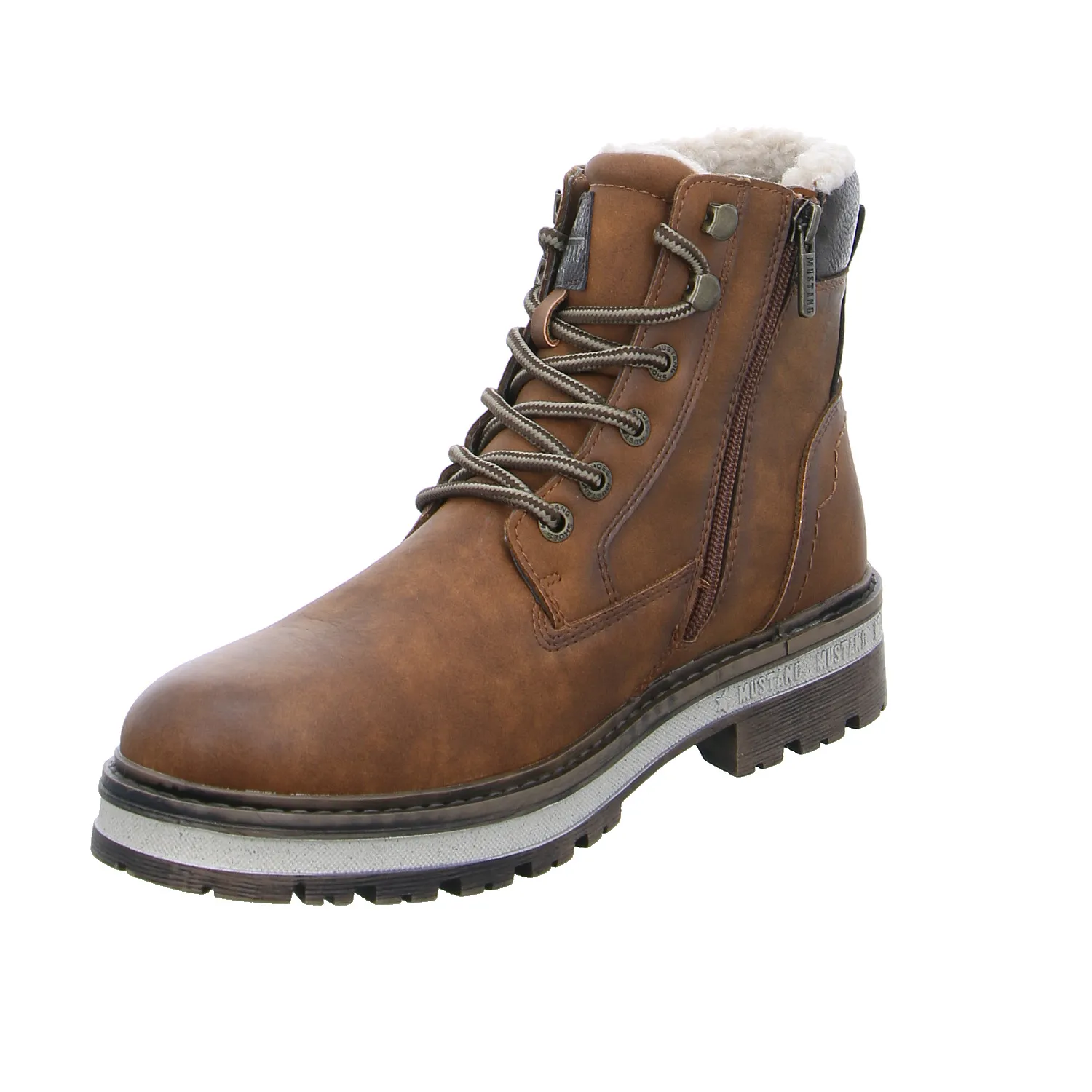 MUSTANG Winter-Boots Cognac Lederimitat