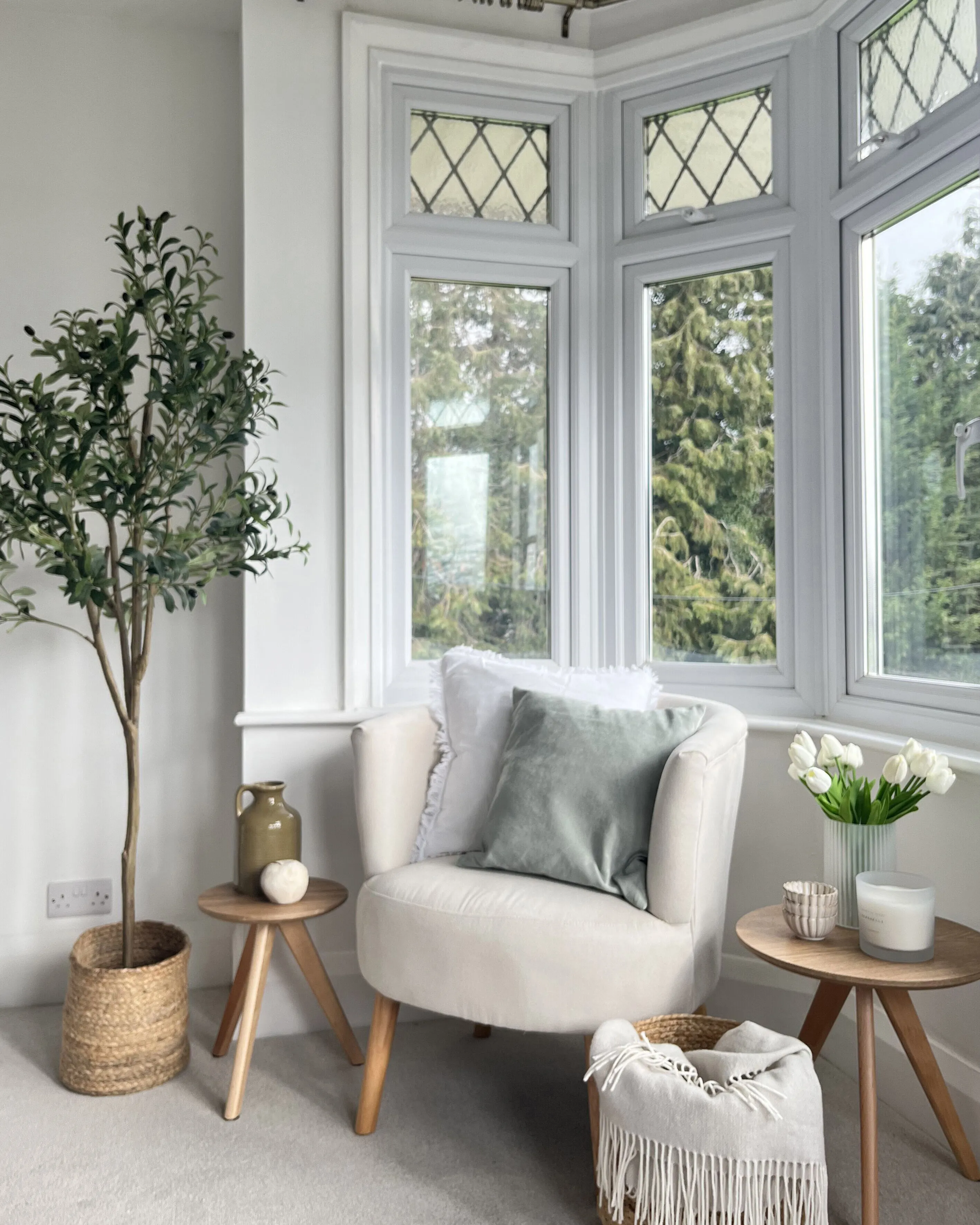 Fauteuil ODENZEN Stof Gebroken wit