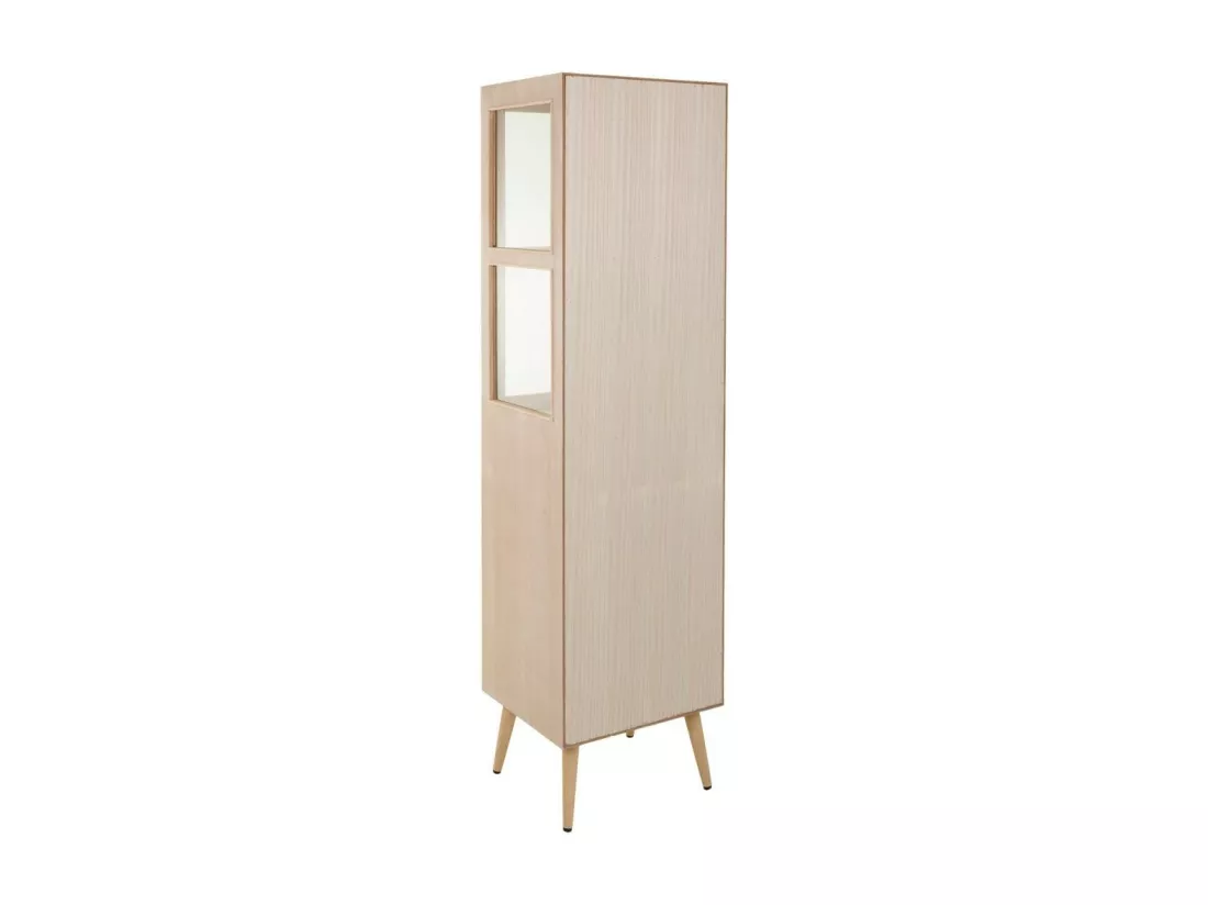 Vitrine en bois et grille marron 46.5x40.5x173.5h