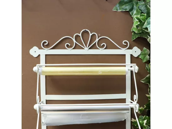 Dérouleur mural essuie-tout en métal blanc 43 x 33 x 13 cm
