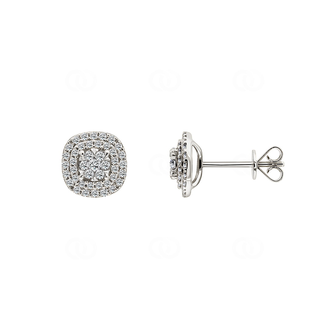 Ohrstecker 750/18 K Weissgold mit Diamanten 0.50ct H/si