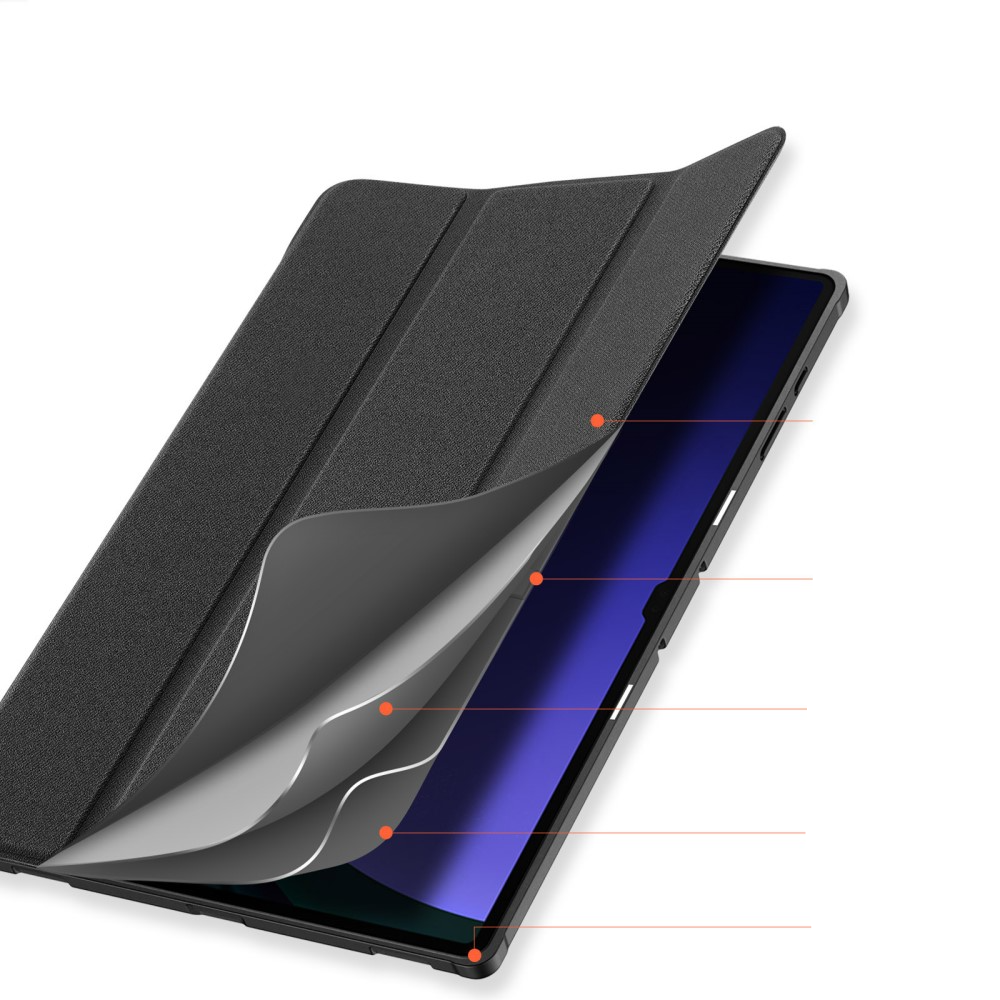 Samsung Galaxy Tab S10  Plus Tasche Smart Cover Hülle Stoff Design mit S-Pen Halterung - Blau