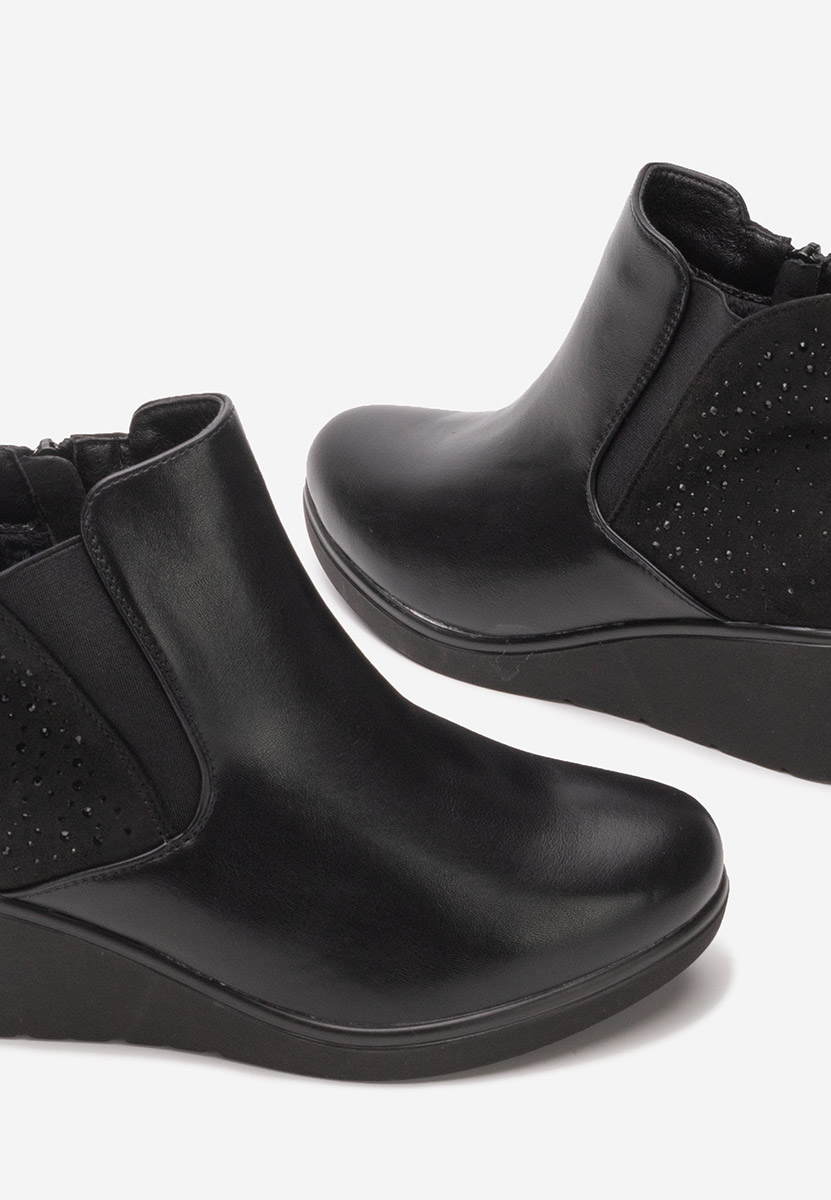 Bottines compensées noires Sybil