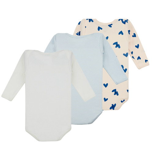 Petit Bateau - BODY US ML LOVSCOTCH PACK X3 - Marine / Beige / Blanc