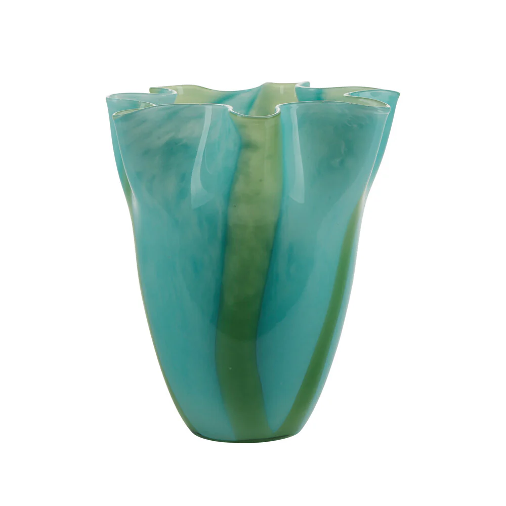 Bahne Interior  Tulipan vase, Grøn/turkis - H24 cm