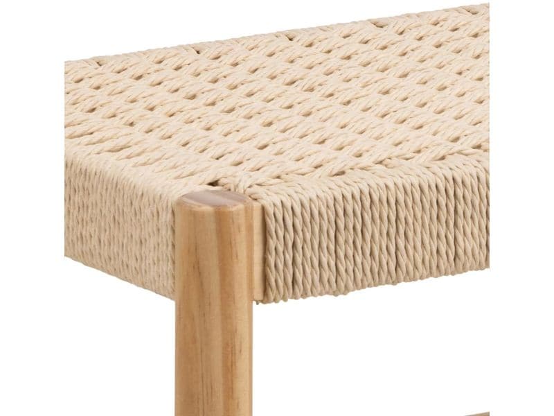 AC Design Sitzbank Alvin 80 x 45 cm, Weiss Sitzbank mit Papiergeflecht und Holzgestell