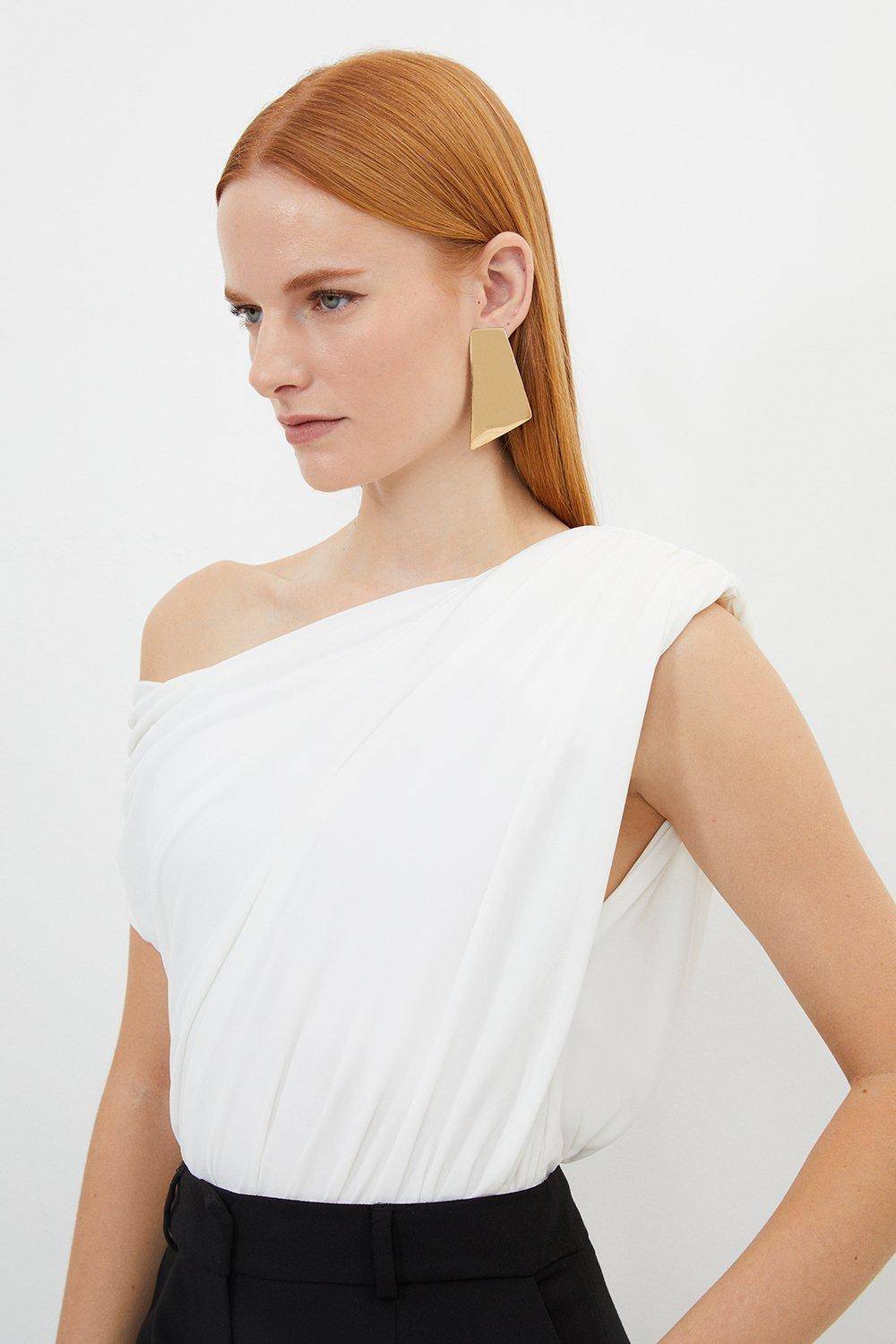KarenMillen Body en jersey crêpe asymétrique