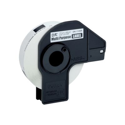 Brother DK-11204 - Ruban d'étiquettes auto-adhésives - 1 rouleau de 400 étiquettes (17 x 54 mm) - fond blanc écriture noire