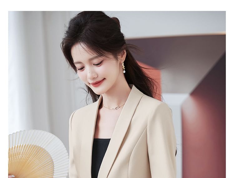 palajana - V-hals blazer met één knoop