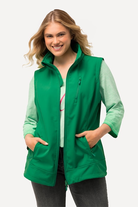 Softshellweste, Fleecefutter, 2-Wege-Zipper, Stehkragen