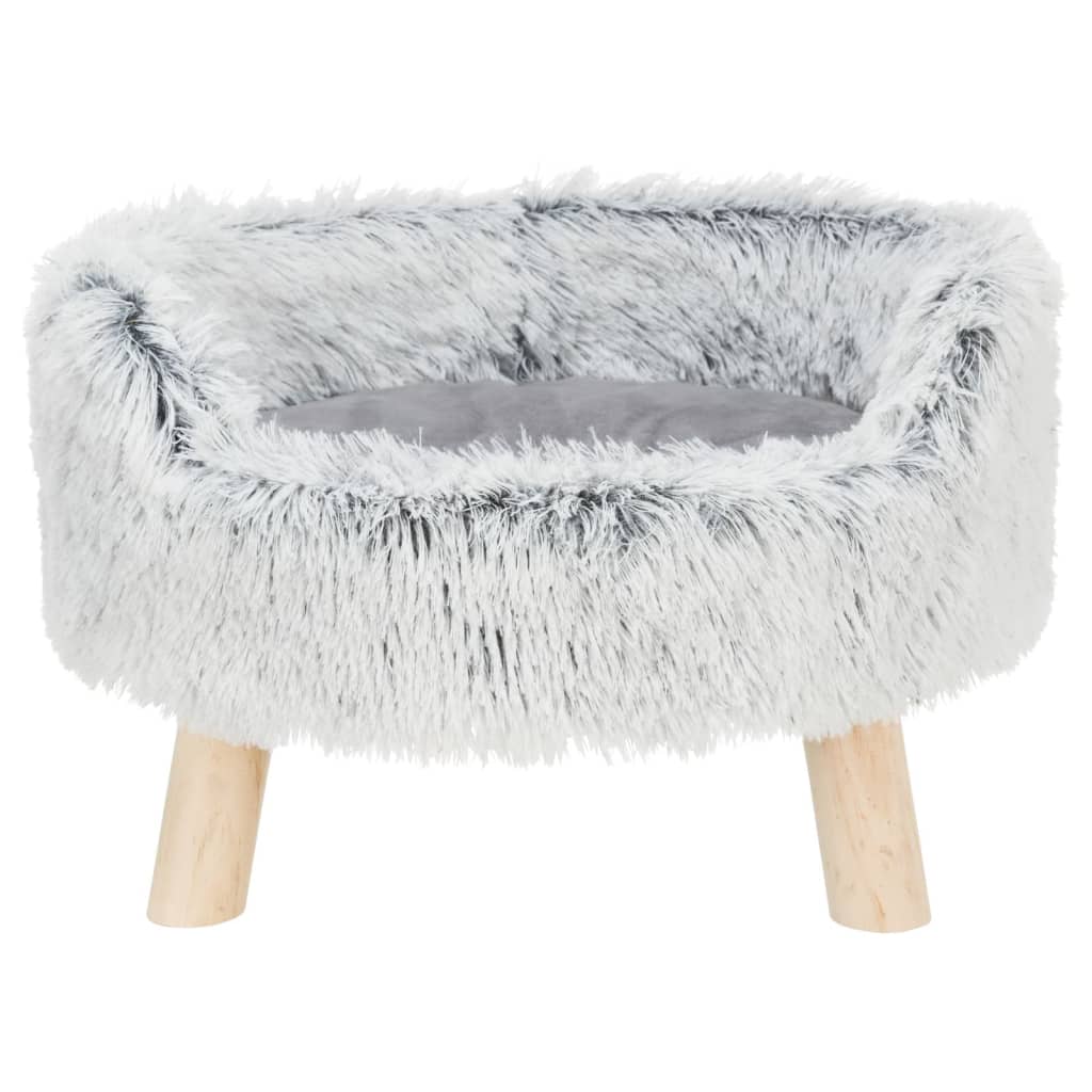 Canapé-lit rond animaux de compagnie harvey 46x28 cm blanc-noir