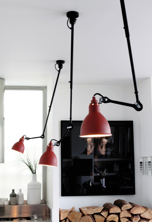 DCW éditions Lampe Gras N302 plafondlamp rood