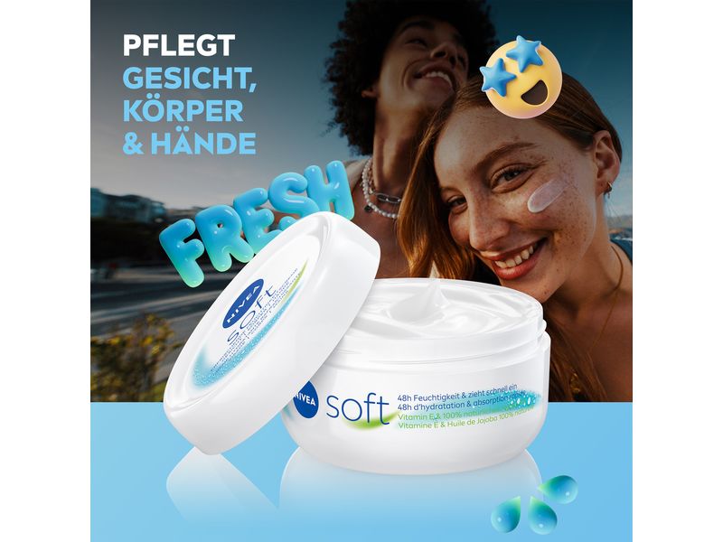 NIVEA Körpercrème Soft 300 ml Erfrischende und feuchtigkeitsspendende Körperpflege