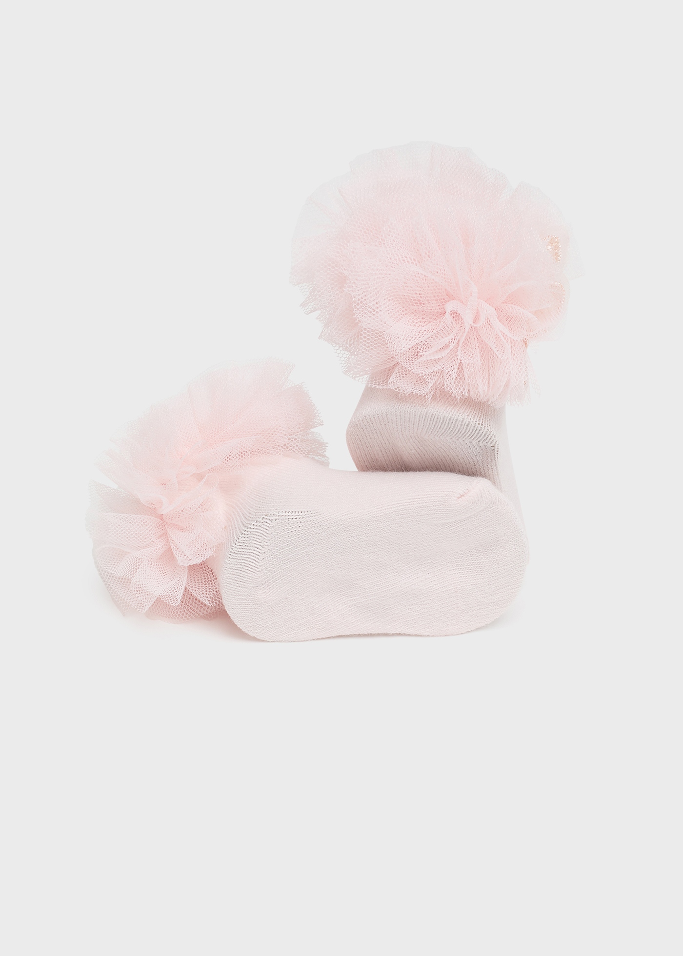 Conjunto de meias e faixa de cabelo com laço para recém-nascido em algodão orgânico - Cru