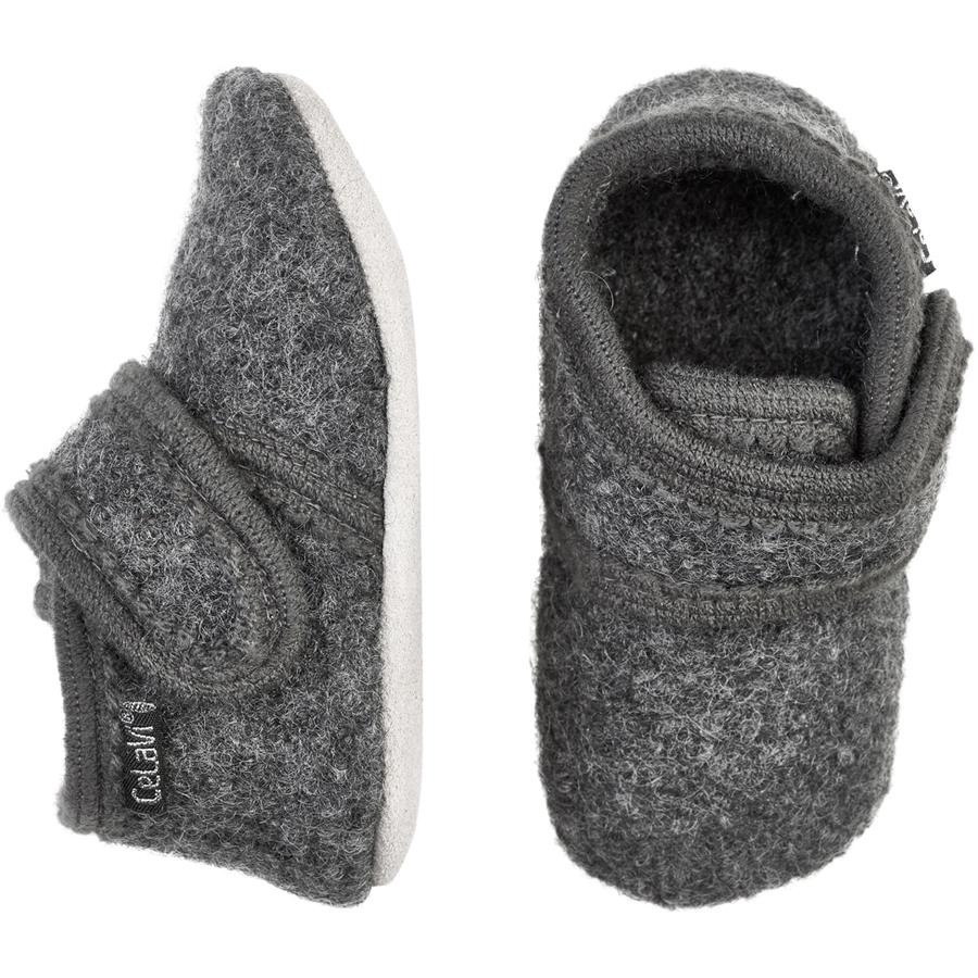 CeLaVi Woll Hausschuhe Deep Stone Grey