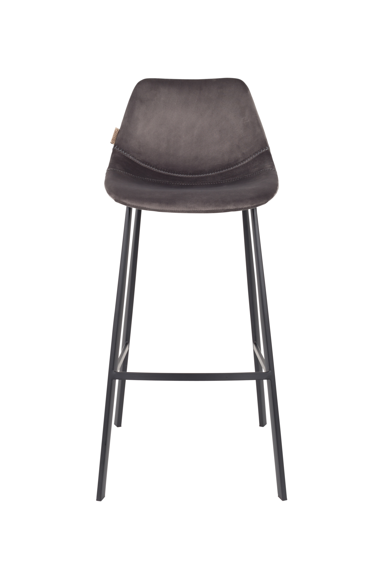 Barkruk Franky velvet (zithoogte 80 cm) grijs - set van 2