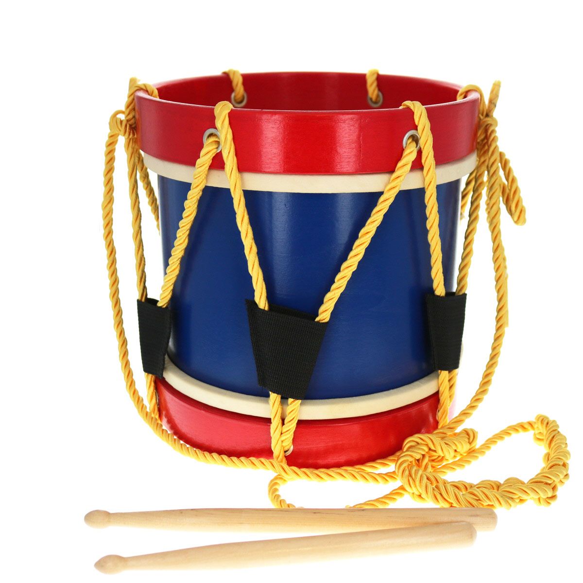 Tambour en bois bleu et rouge Mercredi et Patati