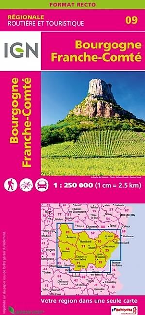IGN - NR09 BOURGOGNE FRANCHE COMTE 1 250 000
