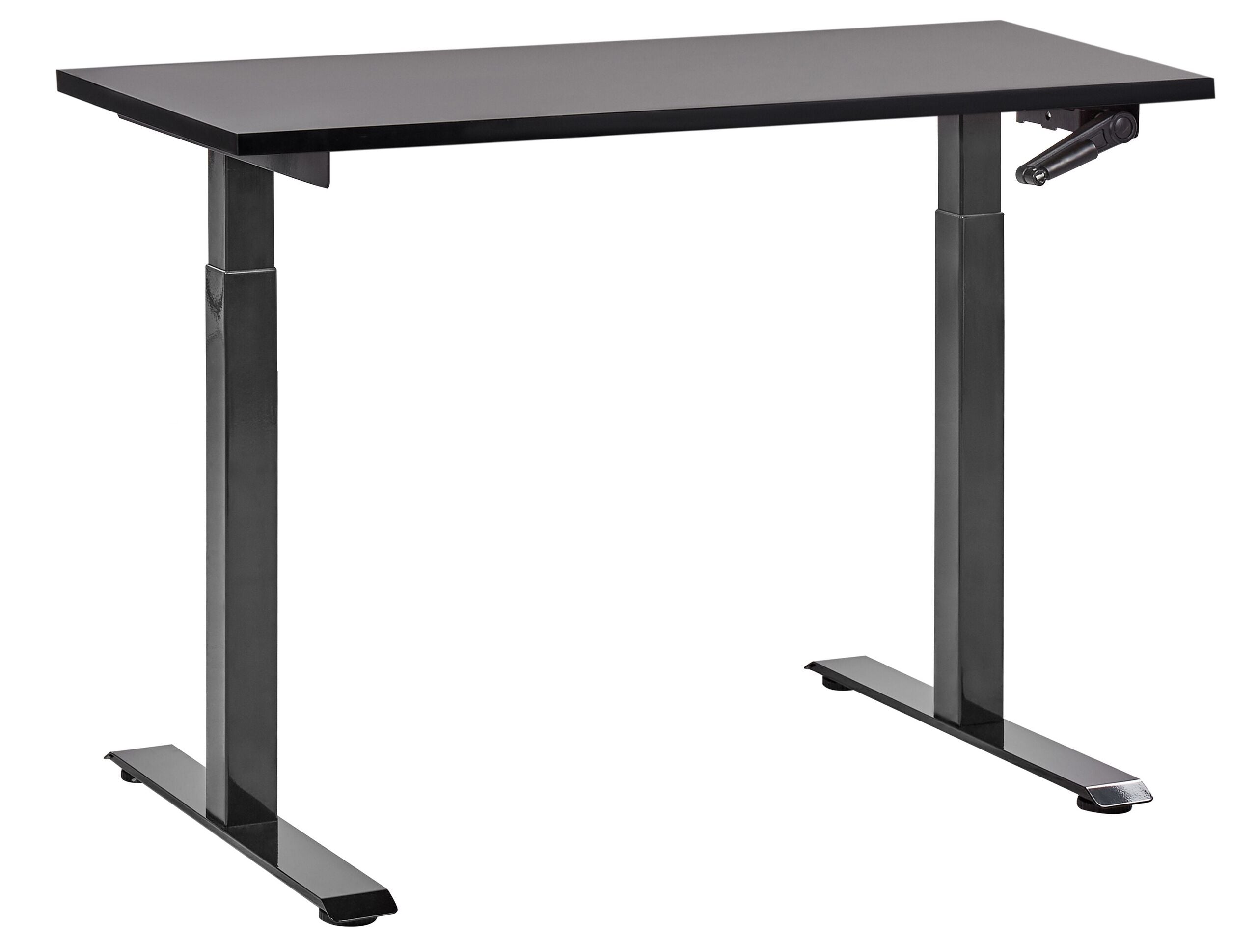 Beliani-DESTINES-Verstelbaar bureau-Zwart-120 x 72 cm-Spaanplaat
