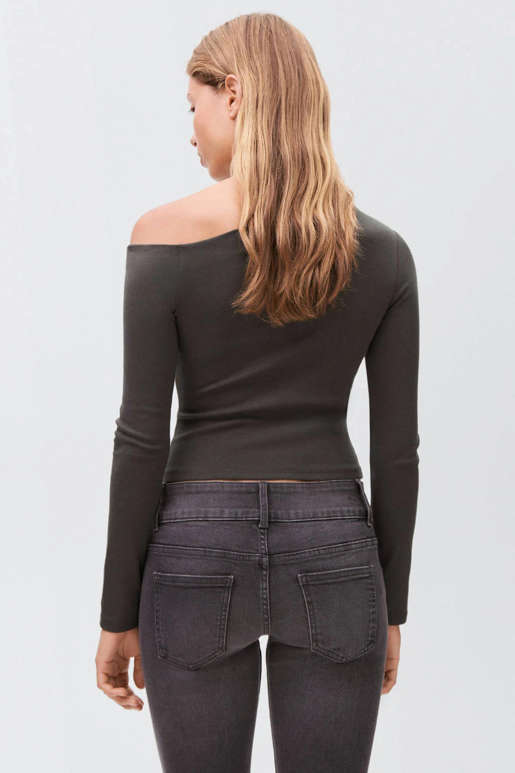 MANGO TEEN off shoulder top antraciet