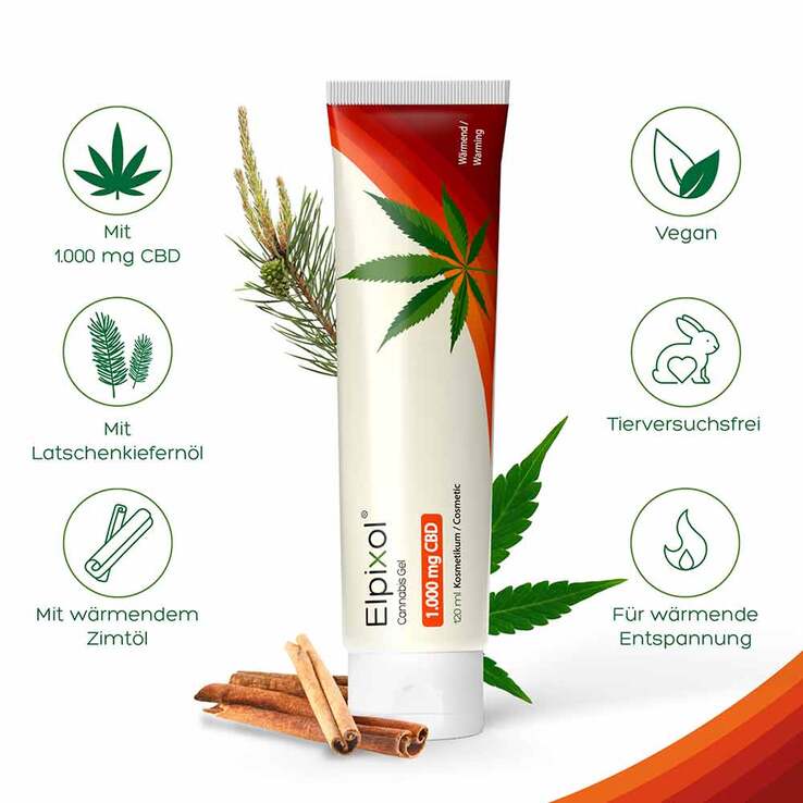 Cannabis Gel 1000 mg Wärme Gel Elpixol, 120 ml